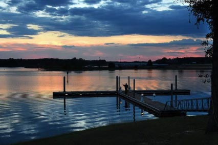 Sunset over a dock
